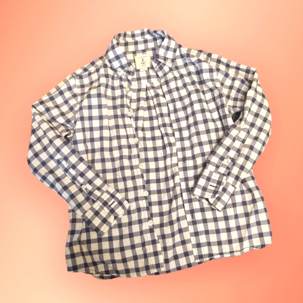 EUC Boys Lands End Kids Button Down Size 5/6